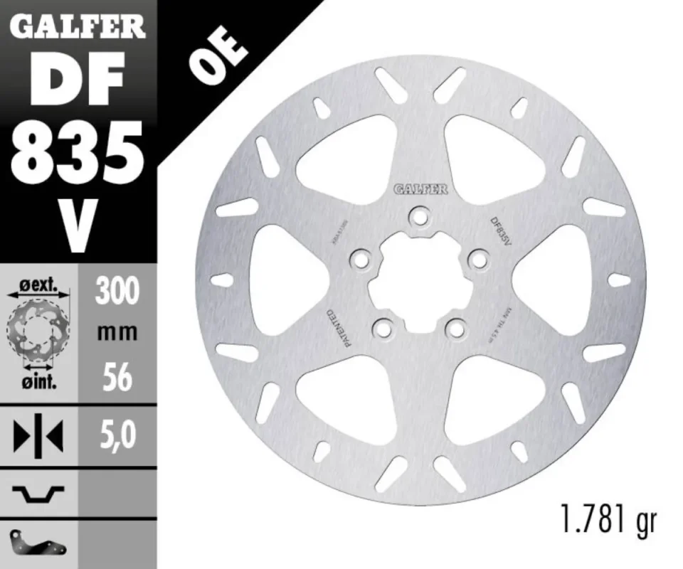 Galfer Disco Freno Posteriore ROUND FIXED 300x5mm per HARLEY DAVIDSON X883R 883 ROADSTER Modelli: 2013 DF835V Più Venduto