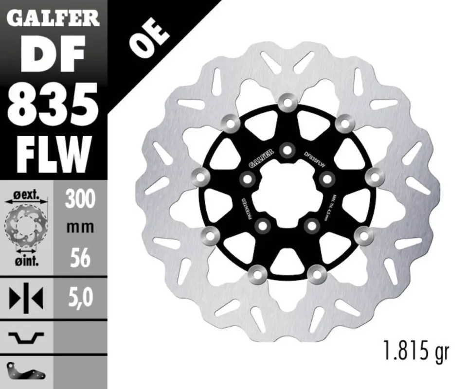 Galfer Disco Freno Posteriore W FLOATING (C. STEEL) 300x5mm per HARLEY DAVIDSON X883R 883 ROADSTER Modelli: 2013 DF835FLW Prezzo Conveniente
