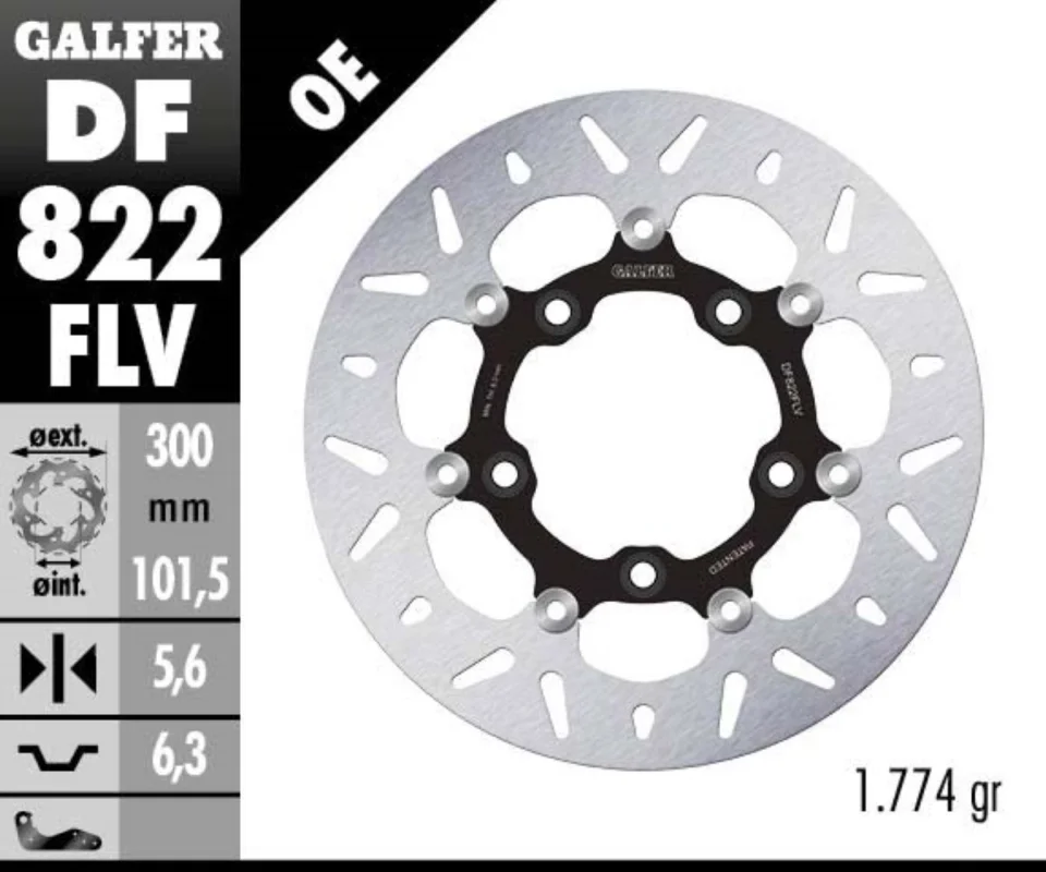 Scelto Dai Clienti Galfer Disco Freno Posteriore ROUND FLOATING (C. STEEL) 300x5.6mm per HARLEY DAVIDSON VRSCDX NIGHT ROD SPECIAL 1185Modelli: 2007 DF822FLV