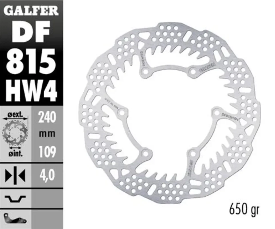 Galfer Disco Freno Posteriore SHARK FIXED 240X4MM per BETA 250 RR 2T ENDUROModelli: 2012 DF815HW4 Ultime Pezzi