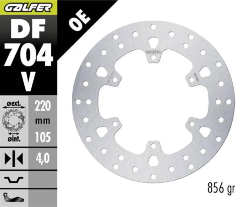 Spedizione Gratuita Galfer Disco Freno Posteriore ROUND FIXED 220X4MM per PIAGGIO SUPER HEXAGON GTX 125 (H)Modelli: 2001 DF704V