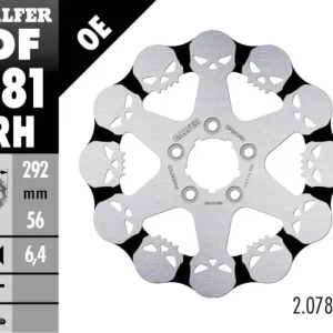 Vendita Finale Galfer Disco Freno Posteriore W SKULL DESIGN FIXED 292x6.4mm per HARLEY DAVIDSON SPORTSTER XL 883LModelli: 2007 DF681RH