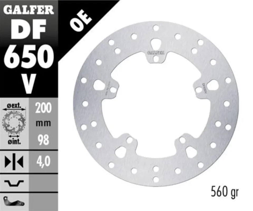 Soddisfatti O Rimborsati Galfer Disco Freno Posteriore ROUND FIXED 200X4MM per PIAGGIO HEXAGON GTX 180 (H)Modelli: 2000 DF650V