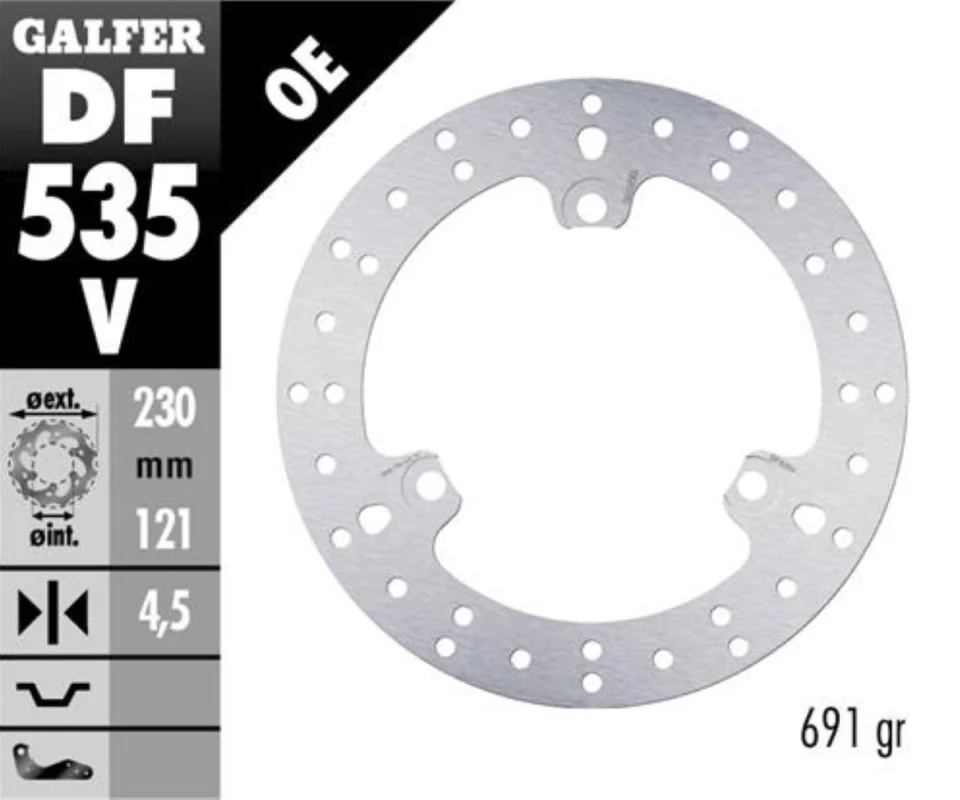 Galfer Disco Freno Posteriore ROUND FIXED 230X4.5MM per YAMAHA N MAX 150 ABSModelli: 2015 DF535V Spedizione Espresso