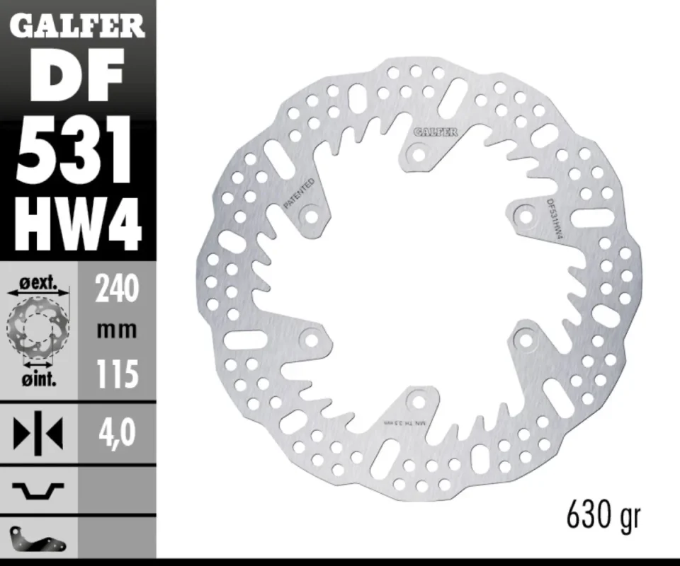 Prezzo Scontato Galfer Disco Freno Posteriore SHARK FIXED 240X4MM per FANTIC XEF 250 4T BLACK EDModelli dal 2024 al 2026 DF531HW4