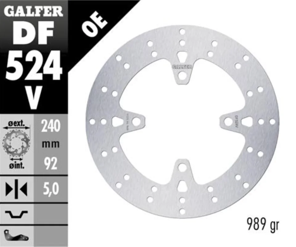 Compra Adesso Galfer Disco Freno Posteriore ROUND FIXED 240X5MM per YAMAHA X - MAX 250Modelli dal 2010 al 2013 DF524V
