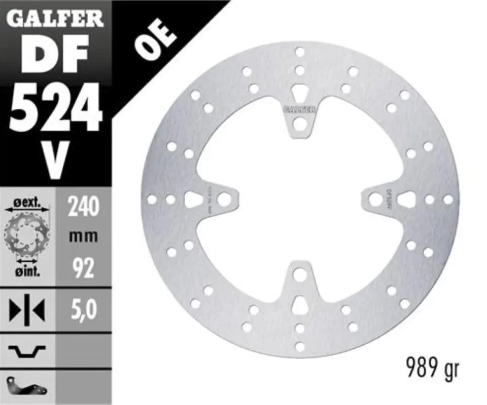 Miglior Prezzo Galfer Disco Freno Posteriore ROUND FIXED 240X5MM per YAMAHA X - MAX 125Modelli dal 2006 al 2009 DF524V