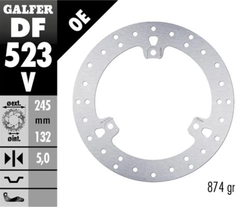 Ultime Pezzi Galfer Disco Freno Posteriore ROUND FIXED 245X5MM per YAMAHA X MAX 300 TECH MAXModelli: 2023 DF523V