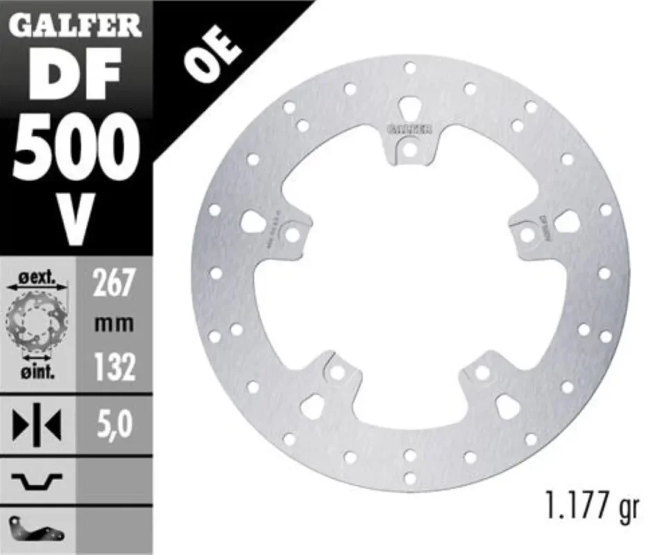Galfer Disco Freno Posteriore ROUND FIXED 267X5MM per YAMAHA FZ 8Modelli: 2010 DF500V Nuova Collezione
