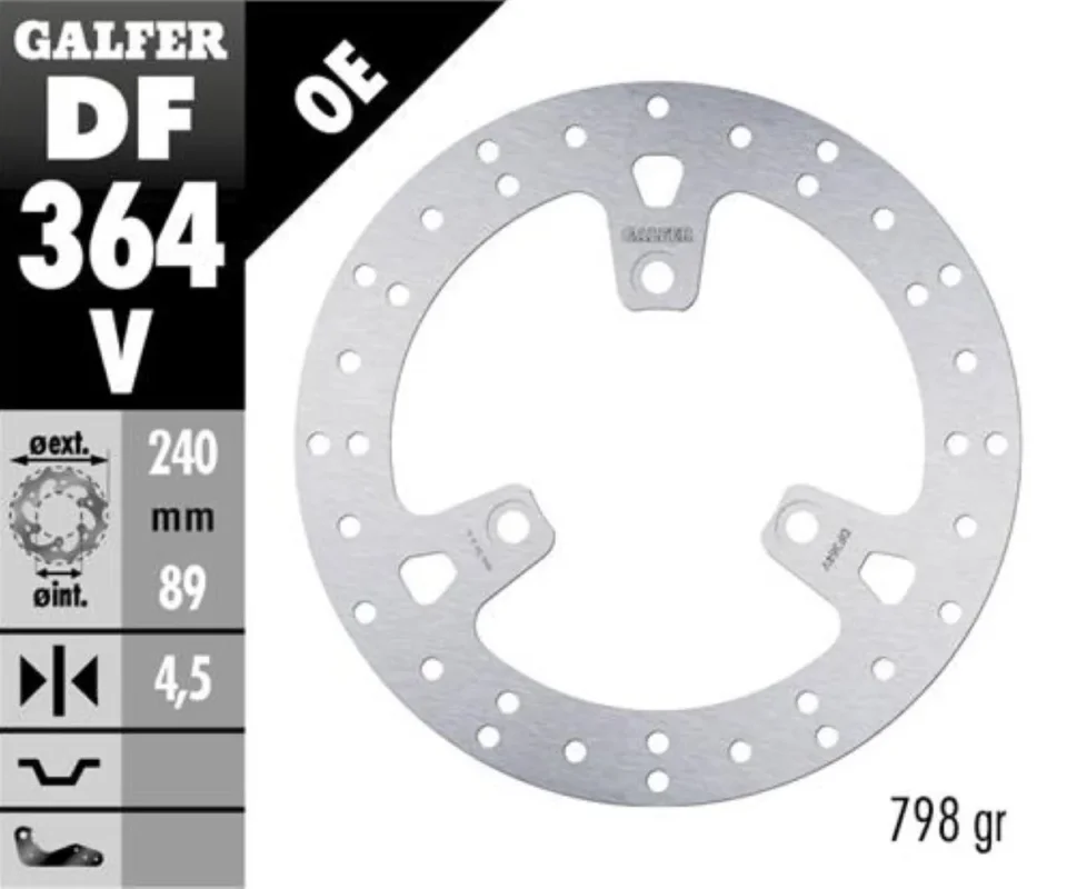 Pagamento Sicuro Galfer Disco Freno Posteriore ROUND FIXED 240X4.5MM per SUZUKI UH 200 BURGMANModelli dal 2007 al 2013 DF364V