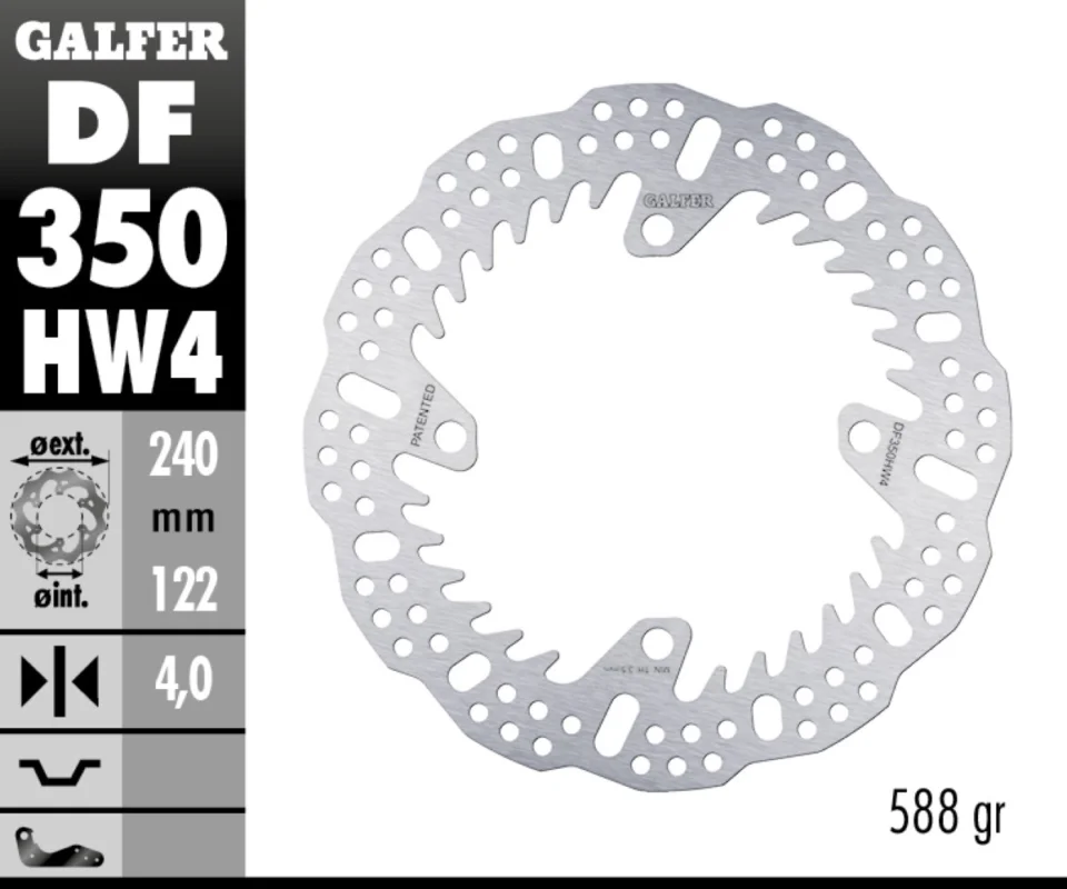 Offerta Lampo Galfer Disco Freno Posteriore SHARK FIXED 240X4MM per SUZUKI RM 250 ZModelli: DF350HW4