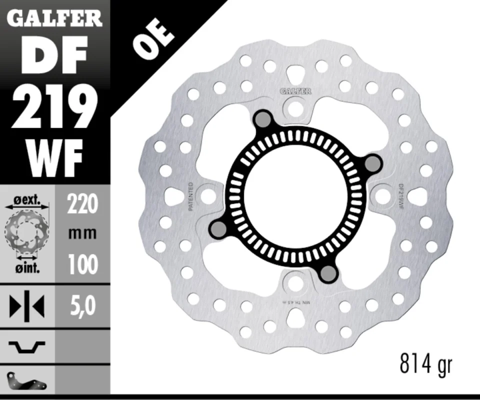 Galfer Disco Freno Posteriore WAVE FIXED 220X5MM + PHONIC per KAWASAKI ZX-4RRModelli dal 2024 al 2026 DF219WF Prezzo Basso