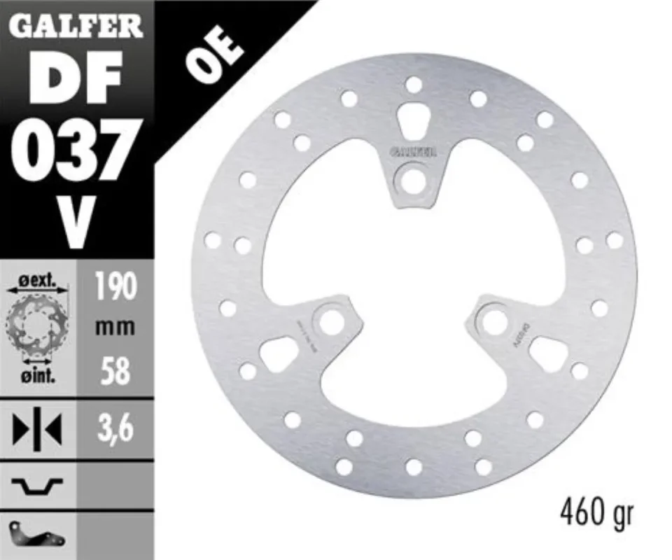 Economico Galfer Disco Freno Posteriore ROUND FIXED 190X3.6MM per YAMAHA AEROX 50 NAKEDModelli: 2013 DF037V
