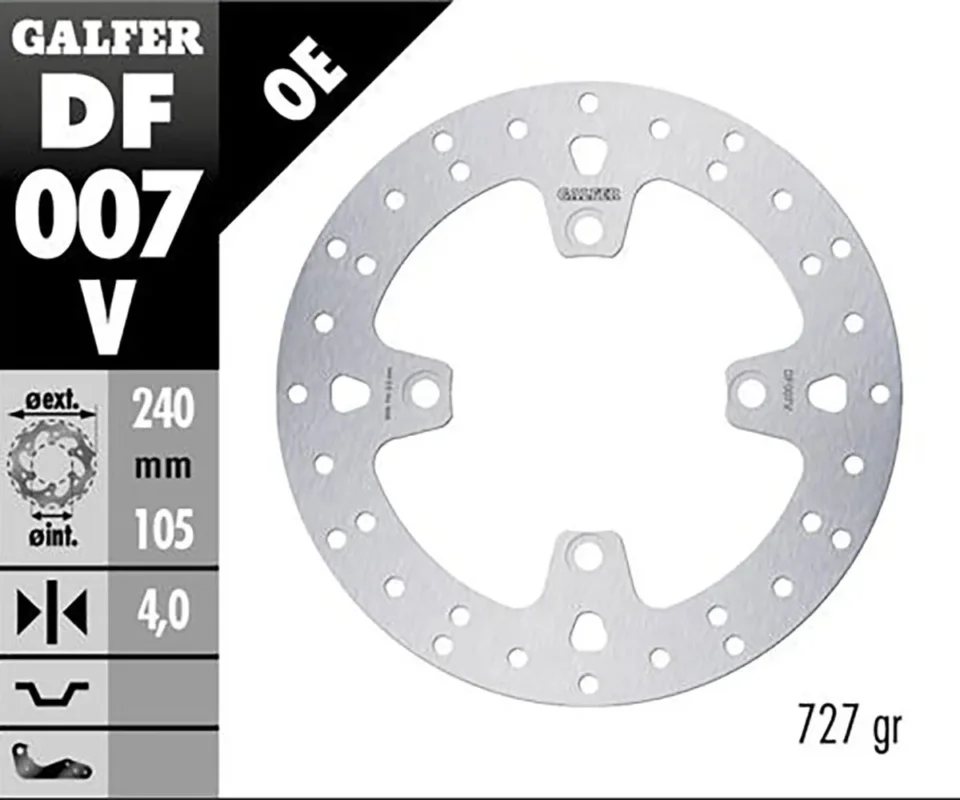 Galfer Disco Freno Posteriore ROUND FIXED 240X5MM per HONDA SH SCOOPY 300 i ABSModelli: 2015 DF007V Subito Disponibile