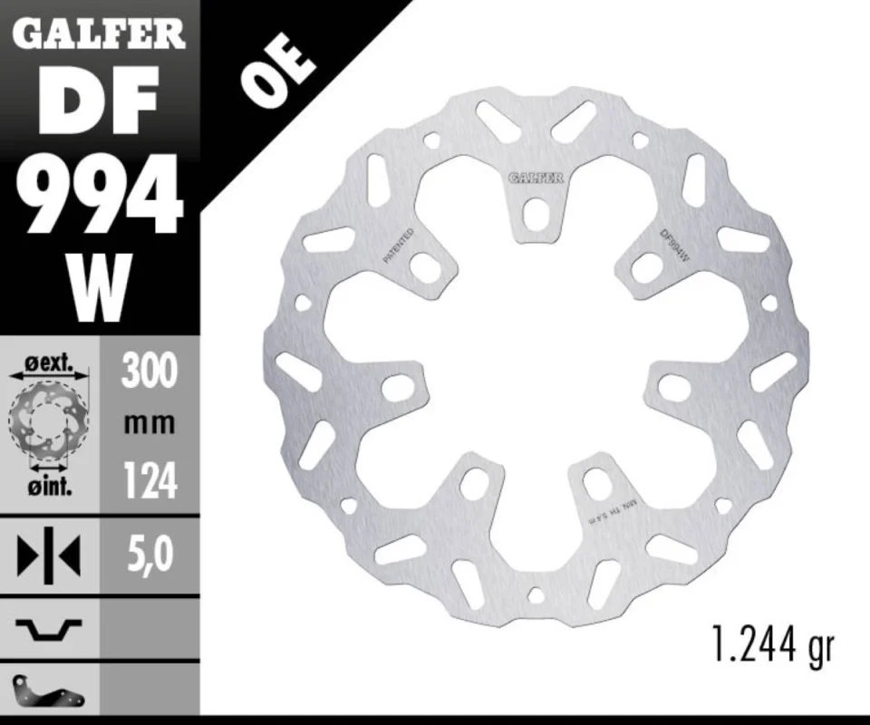 Offerta Del Giorno Galfer Disco Freno Antreriore WAVE FIXED 300X5MM per HARLEY DAVIDSON FLTRUSE CVO ROAD GLIDE ULTRA Modelli: 2016 DF994W
