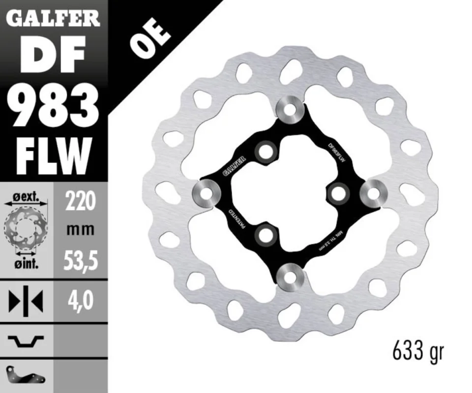 Galfer Disco Freno Antreriore W FLOATING PIT BIKE 220x4mm per YCF SM F190Modelli: 2023 DF983FLW Offerta Lampo