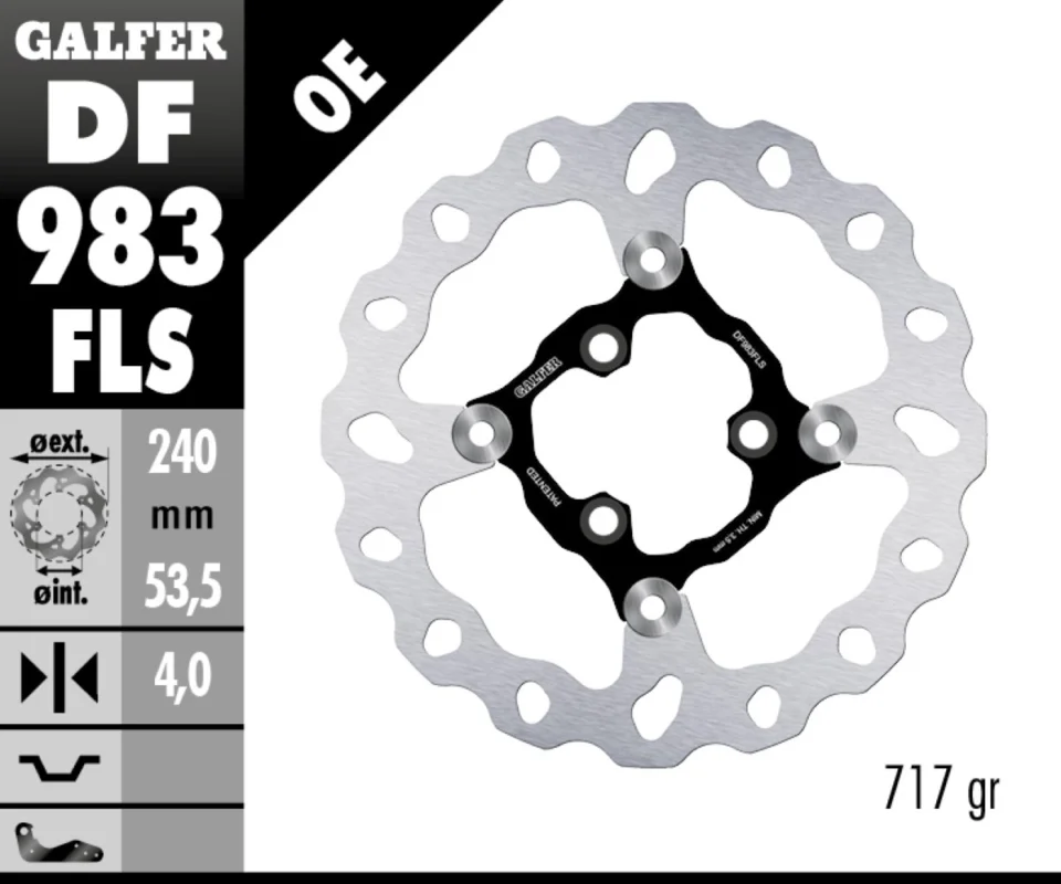 Offerta Lampo Galfer Disco Freno Antreriore W FLOATING PIT BIKE 240x4mmper YCF SM F190Modelli: 2023 DF983FLS