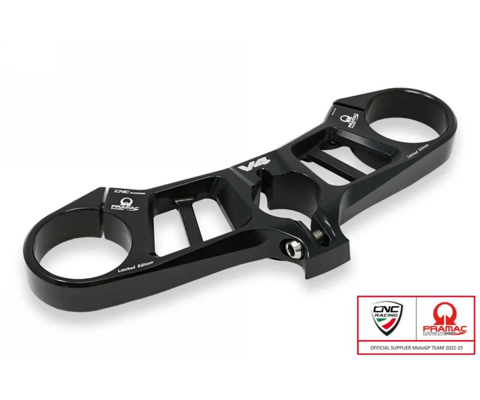 Piastre Di Sterzo Superiore Pramac Racing Lim. Ed. Cnc Racing Nero Ducati Superbike Panigale V4 SModelli dal 2018 al 2026 PST15BPR Spedizione Espresso
