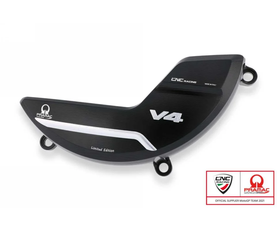 Carter Protezione Frizione Pramac Racing Limited Edition Cnc Racing Nero/argento Ducati Superbike Panigale V4 SModelli dal 2018 al 2026 PR310BPR Quantità Limitata