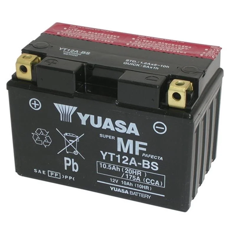 Batteria Yuasa YT12A-BS (SIGILLATA CON ACIDO A CORREDO) 12V/9,5AH Di Tendenza