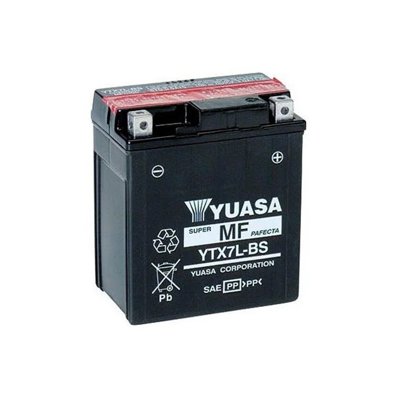 Super Prezzo Batteria Yuasa YTX7L-BS (SIGILLATA CON ACIDO A CORREDO) 12V/6AH