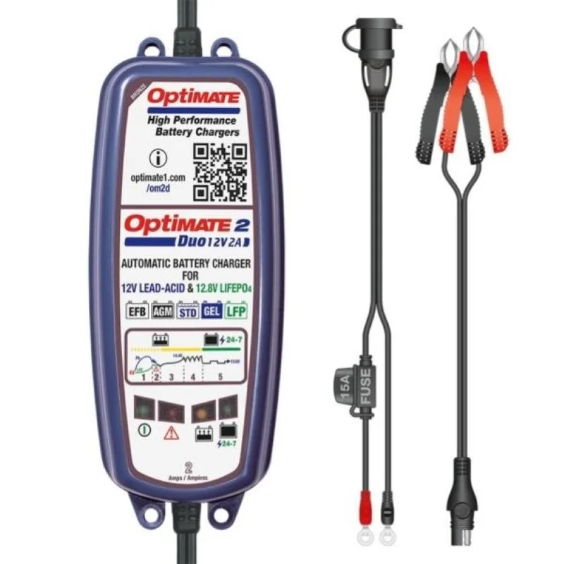 Acquista Ora Carica Batterie Tecmate Optimate 1 Duo 12.8 V 0,6 A Quattro Fasi