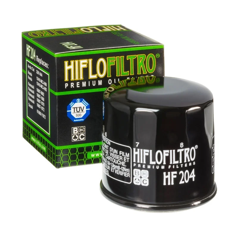 Filtro Olio Hiflo HF204 Nero per Arctic / Honda / Kawasaki / Mv Agusta / Suzuki / Triumph / Yamaha Offerta Lampo