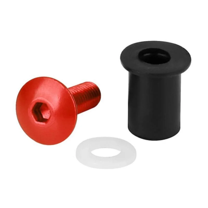 Prezzo Basso Kit Lampa 91653 per cupolino con dadi gommati con viti e rondelle 5 MA 10 pz - Rosso