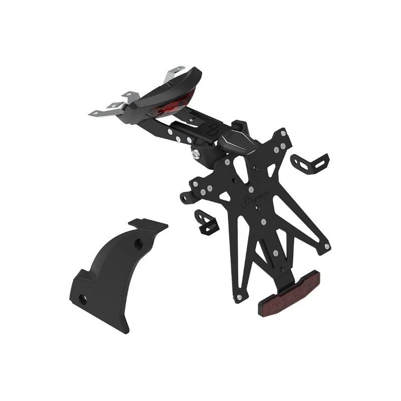 Kit Portatarga Lightech Regolabile Triumph con cover per Forcellone e con luce targa e Catadiottro Professionale